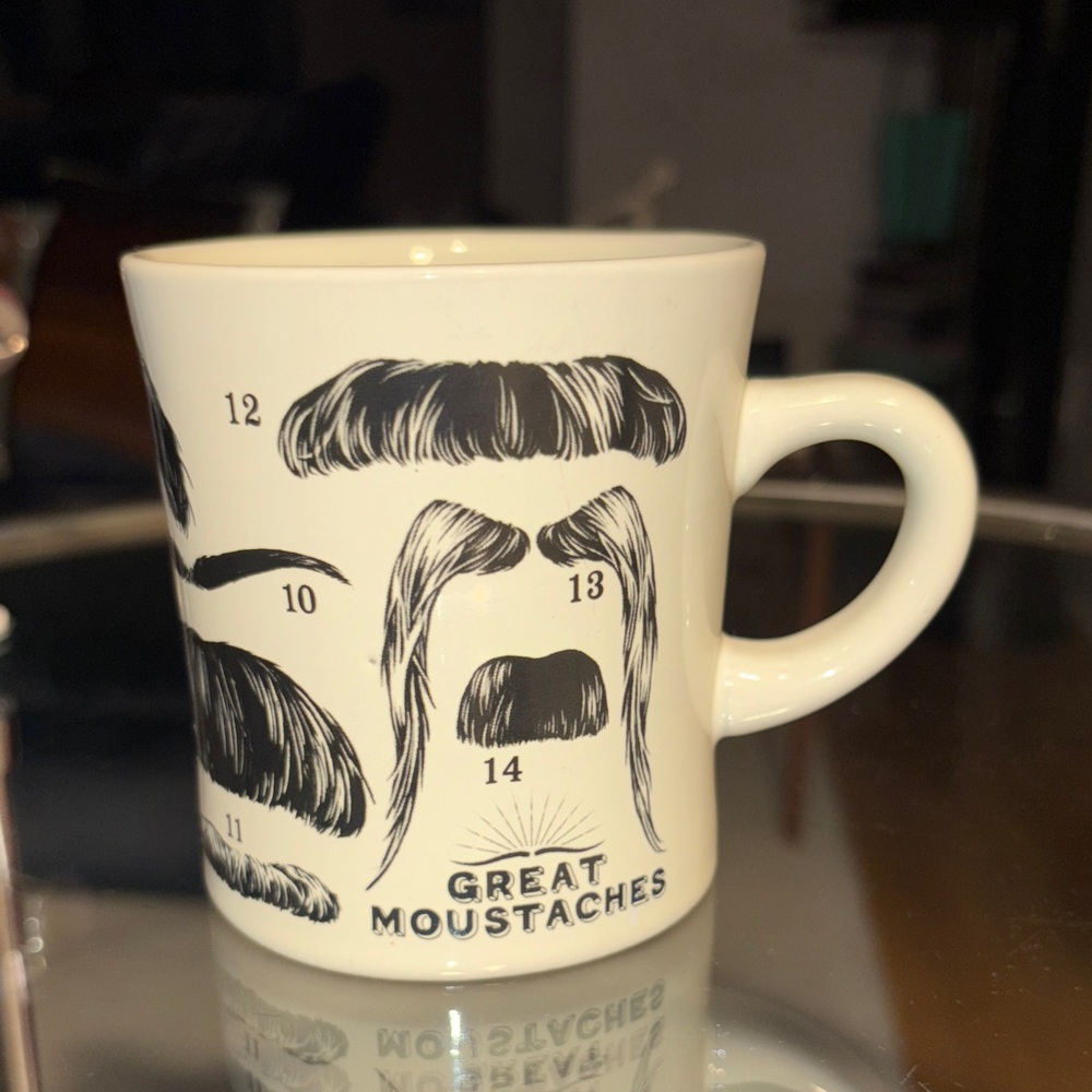 🥸Great Moustaches of Famous People Cream Mug